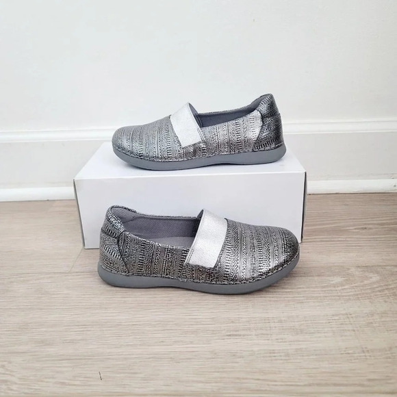 Alegria Glee Chain Mail Grey Gray Black Slip On Athletic Leather Shoes 35 5 5.5 - Picture 11 of 11